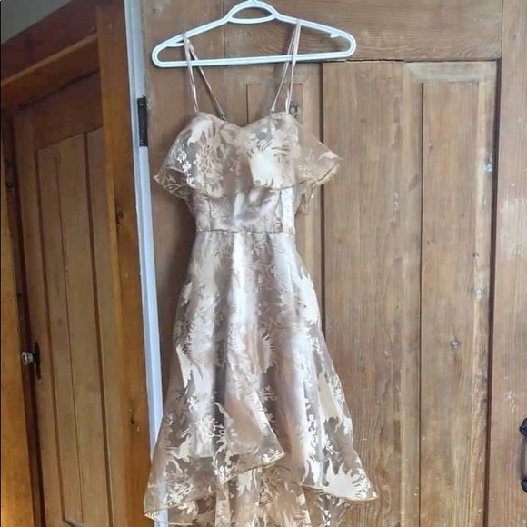 Beige High Low Dress - Picture 2 of 2